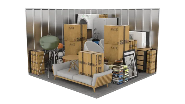 10'x10' storage unit (100 sq ft) interior view