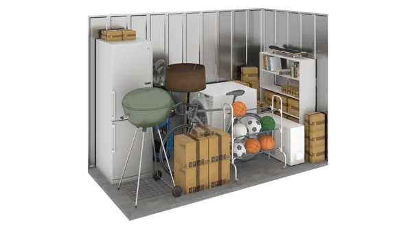 5'x10' storage unit (50 sq ft) interior view